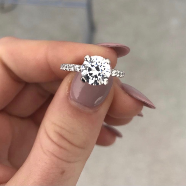 2ct Swarovski Brilliant Cut Engagement Ring Silver Platinum Plated